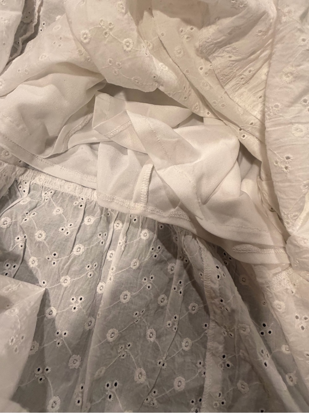 White Eyelet Smocked Maxi Dress M NWT - Picture 11 of 12